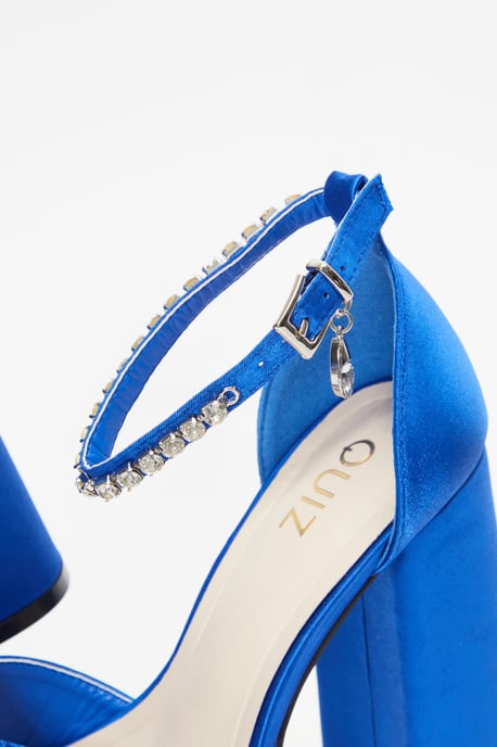 Royal Blue Platform Heeled Sandals