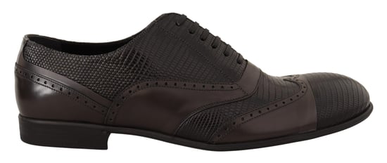 Dolce & Gabbana Braune Eidechsenleder Oxford-Schuhe für Männer - Image 1