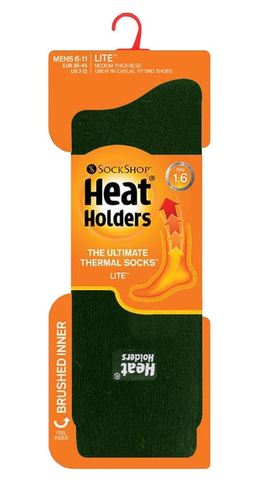 Heat Holders Lite - 3 Paar Multipack Herren isolierte thermische Socken für den Winter | dünne & warme Socken für Kleid Socken - Grün - Image 2