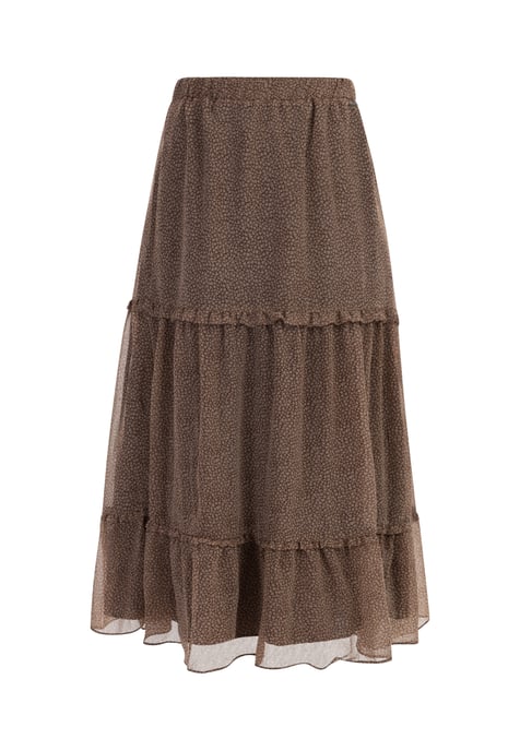 Dreimaster Maxirock Damen Braun Wollweiss - Image 1