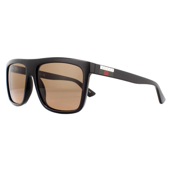 Gucci Square Mens Schwarz Braun Sonnenbrille - Image 2