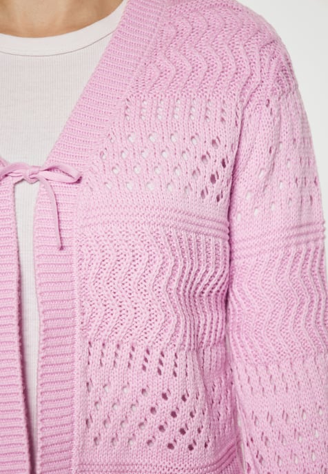 Mymo Strickjacke Damen Rosa - Image 3