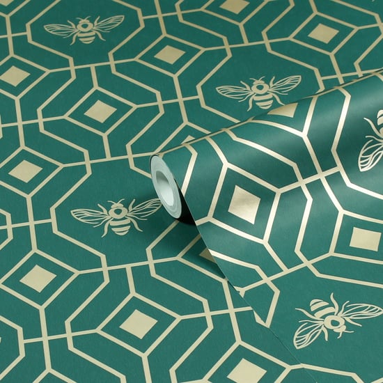 Bee Deco Gold Geometrisches Folien-Tapeten - Image 1