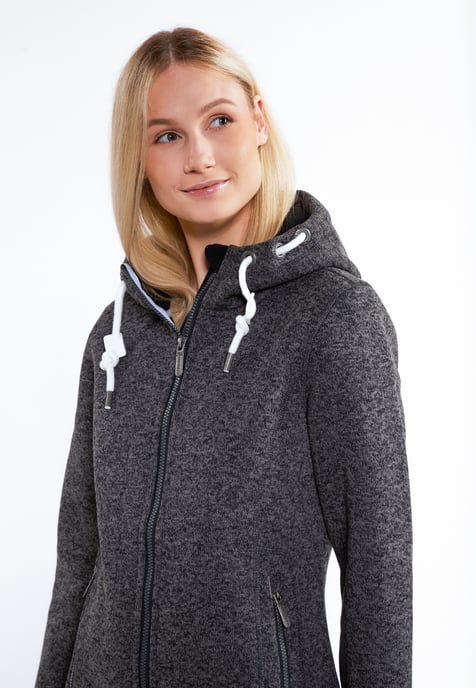 ICEBOUND Strickfleecejacke Damen Grau Melange - Image 3