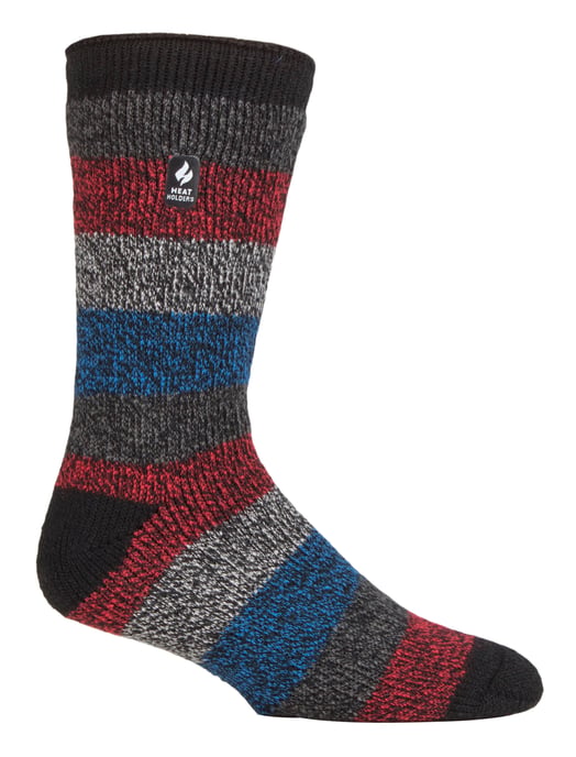 Wärmehalter - Herren extra dicke Thermosocken für den Winter | Warme flauschige Fleece Isolierte Socken | Geschenke für Männer - Schwarz / Grau / Rot (Milan) - Image 1