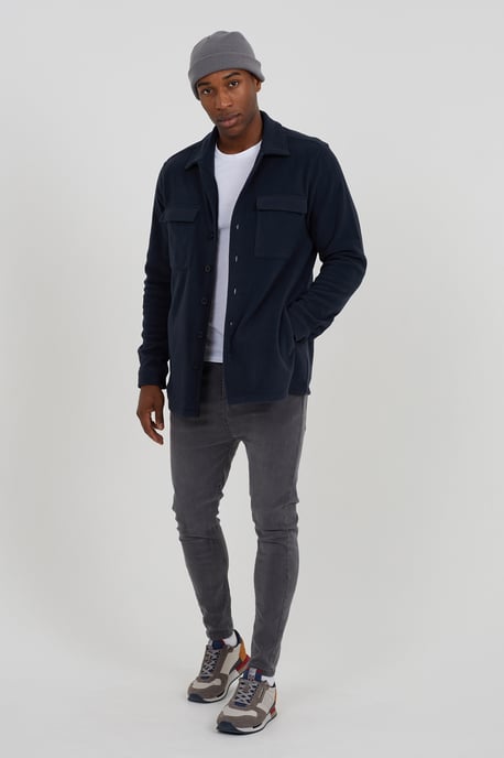 Navy Long Sleeve Fleece Shirt