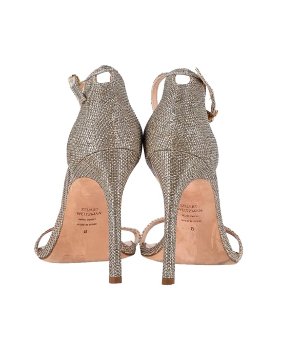 Stuart Weitzman Nudist Sandalen aus goldfarbenem Synthesematerial - Image 4