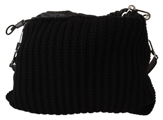 Dolce & Gabbana Sac Crossbody Epaule Tricoté en Cachemire Noir pour Femme - Image 5