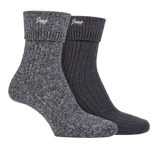Damen Turn Cuff Socken | Jeep | Walking Boot Socken Frauen, Komfortable Performance Polyester Socken - Charcoal / Slate - Image 1
