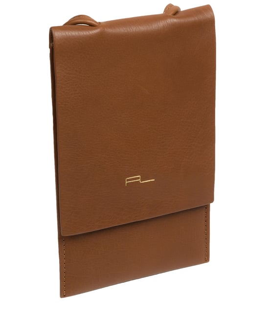 'Rina' Chestnut Nappa Leather Cross Body Phone Bag