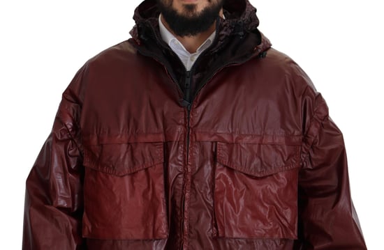 Dolce & Gabbana Bordeaux Baumwoll-Hoodie mit durchgehendem Reißverschluss für Herren - Image 4