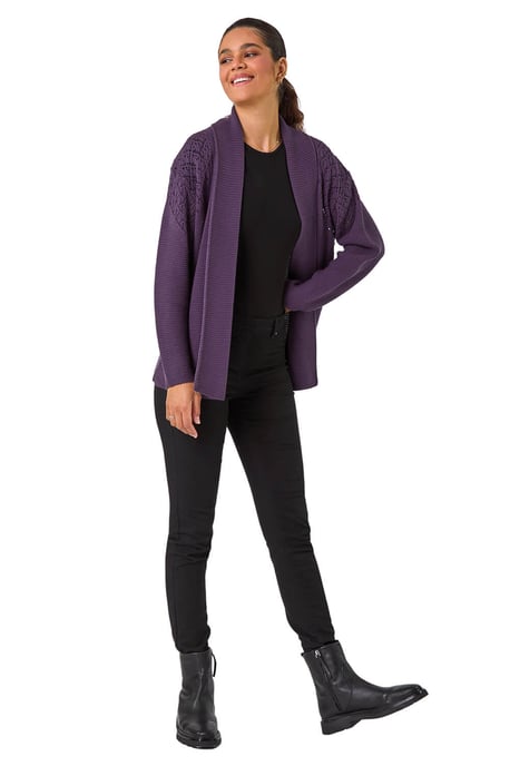 Edge to Edge Pointelle Knit Cardigan