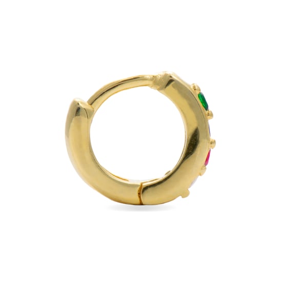 Luxenter Ohrringe, Zule 925 Sterling Silber und mehrfarbige Zirkonias in 18 Karat Gelbgold - Image 2