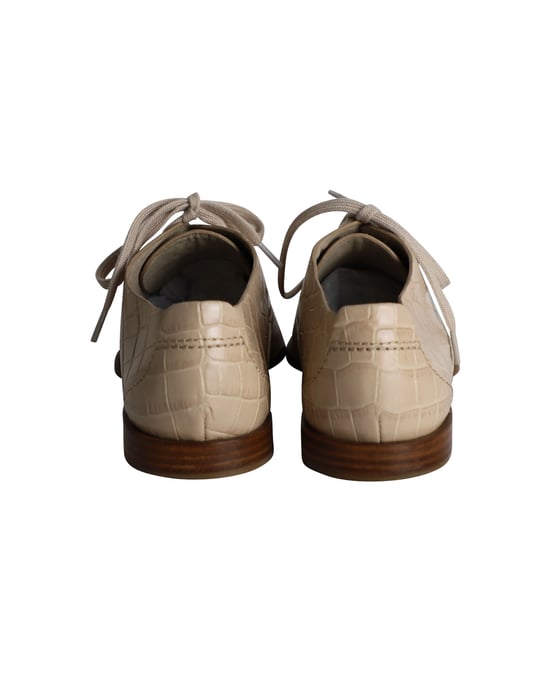 Alexander Wang Ingrid Krokodilprägung Oxfords aus beigem Kalbsleder - Image 4