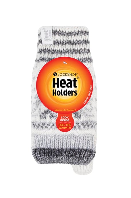 Ladies Warm Fairisle Patterned Thermal Fingerless Converter Handschuhe - Image 2