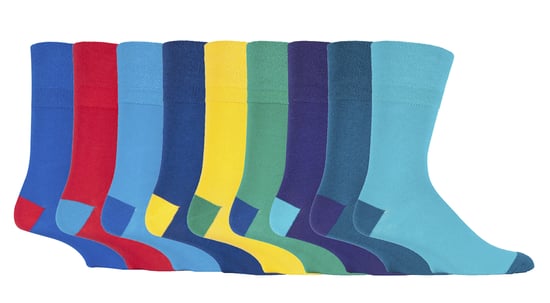 Gentle Grip - 9 Paar nicht elastische Socken aus weicher Baumwolle mit losem Oberteil für Herren - Colourburst Mix 2 - Image 1