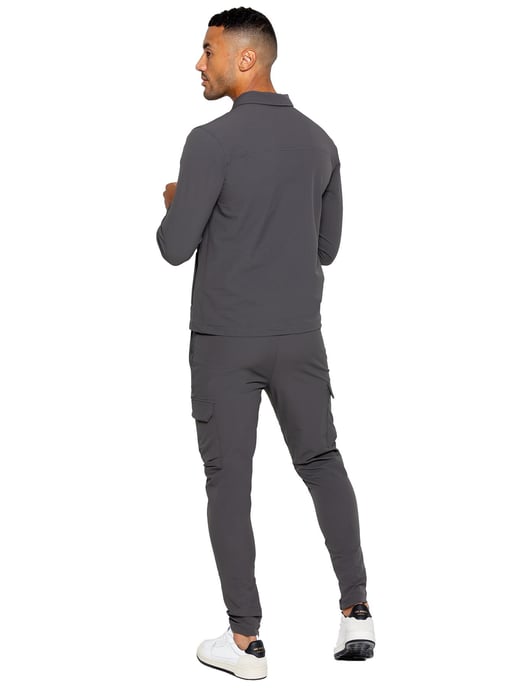Enzo | Herren Cargo Shacket Trainingsanzug Set - Grau - Image 3