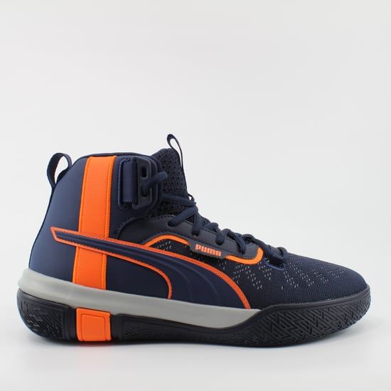 Puma Legacy MM Navy Textile Mens Lace Up Trainers 194048 02
