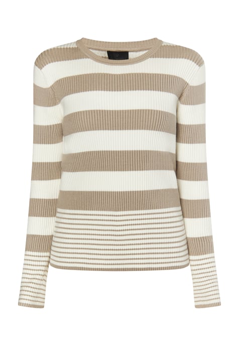 Dreimaster Strickpullover Damen Grau Beige Wollweiss - Image 1