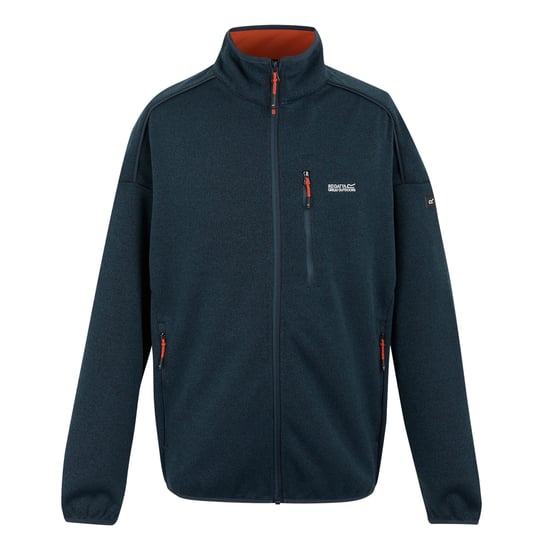 Regatta - "Kames" Fleecejacke Durchgehender Reißverschluss für Herren (Dunkel-Jeansblau/Mandarinen-Tango) - Image 1