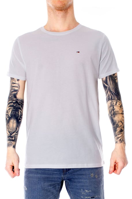 Tommy Jeans Tee SS Flag Slim Fit Shirt White