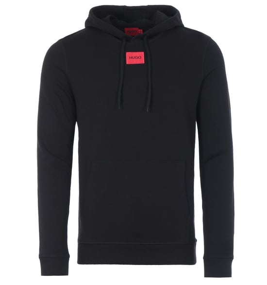HUGO Logo Patch Sustainable Hooded Sweatshirt - Black