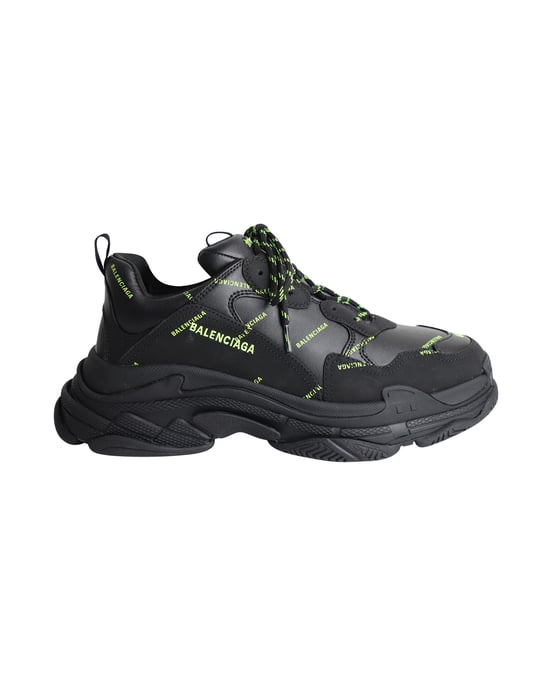 Balenciaga Triple S Allover-Logo in Schwarz Synthetik - Image 1
