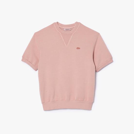 Women's Lacoste Natural Dyed Fleece T-Shirt in Pink