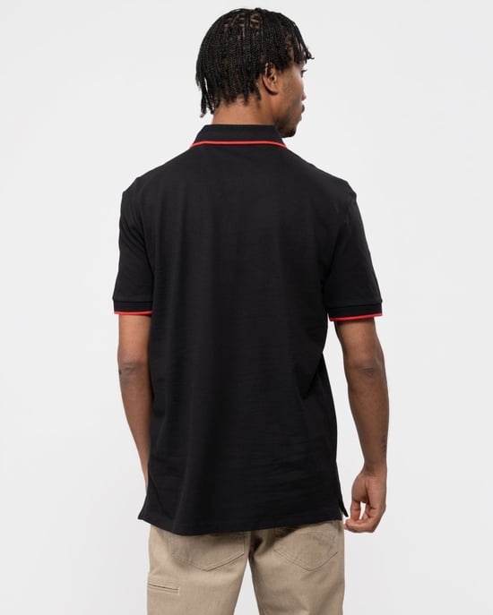 HUGO Deresino232 Mens Tipped Polo Shirt With Logo Label - Image 4