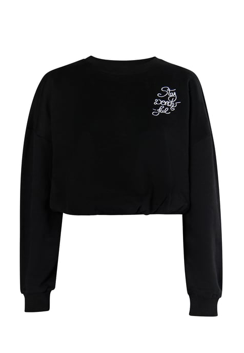 Mymo Sweatshirt kurz Damen schwarz - Image 1