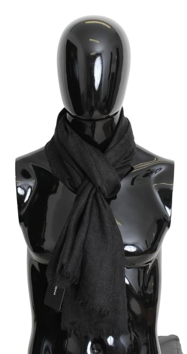 Dolce & Gabbana Scarf Gray Cashmere Men's Winter Neck Wrap Shawl