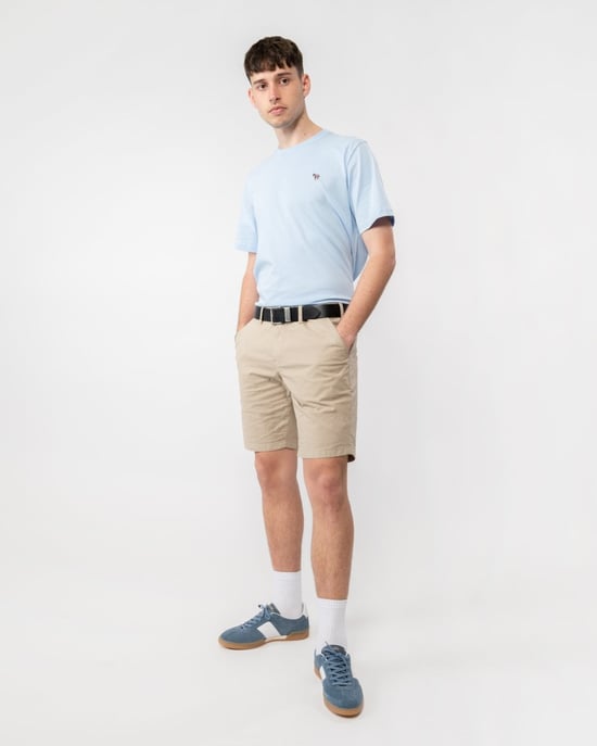Paul Smith Mens Cotton-Twill Broad Stripe Zebra Logo Chino Shorts