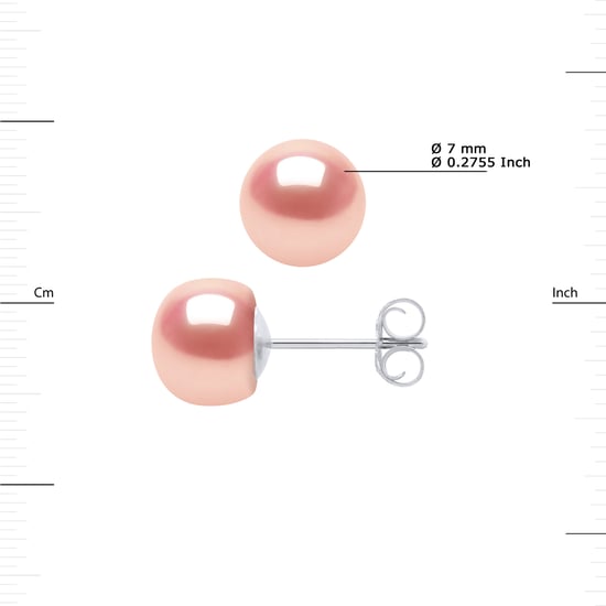 DIADEMA - Earrings - Silver and Real Freshwater Pearls - Pink