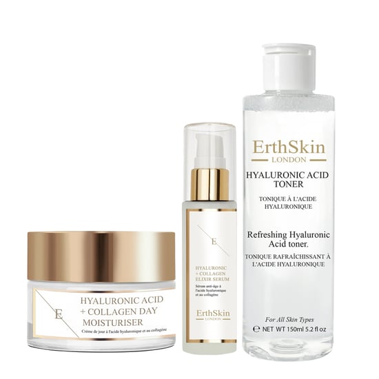 Refreshing Hyaluronic Acid Toner 150ml + Hyaluronic Acid & Collagen Serump - 60ml + Hyaluronic Acid & Collagen Day Cream 50ml