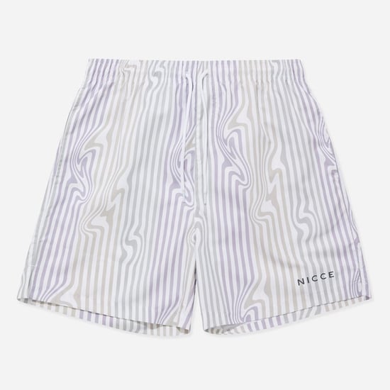 Nicce Strata Mens White/Lilac Swim Shorts