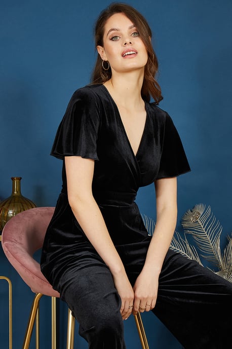 Black Jumpsuit With Angel Sleeves