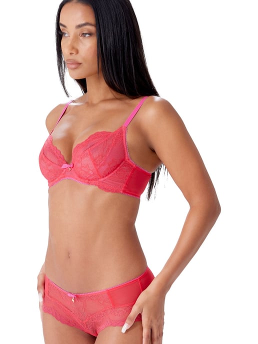 Superboost Lace Non Padded Plunge Bra - Rose Red - Image 3