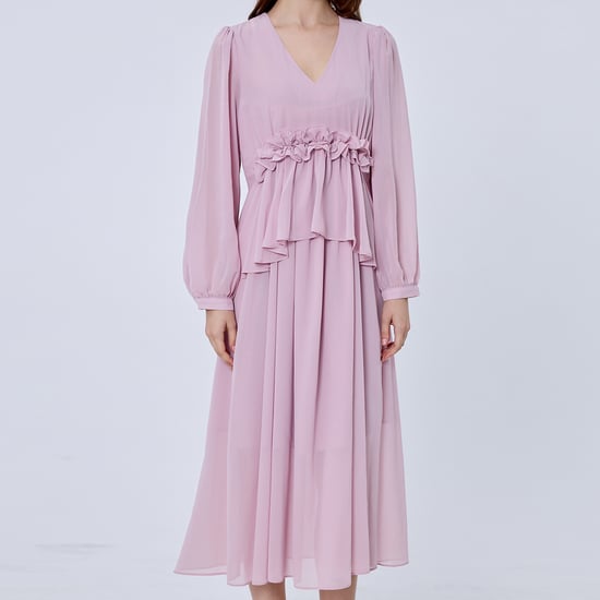 Langes Rüschenkleid aus Chiffon - Image 5