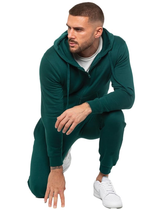 Enzo | Herren Zip Hoodie Trainingsanzug Set - Grün - Image 6