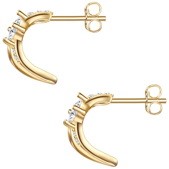Stud earring sterling silver yellow gold zirconia  white Glanzstücke München - Image 2