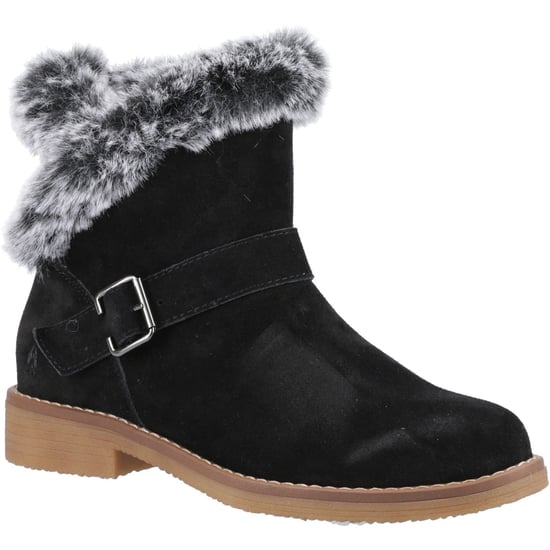 Hush Puppies Hannah Wildleder Damen Schwarz Stiefel - Image 1
