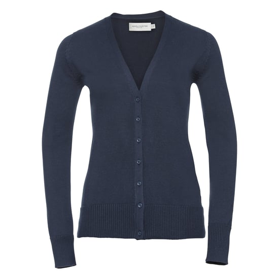 Russell Collection Damen Strickjacke mit V-Ausschnitt (Marineblau) - Image 1