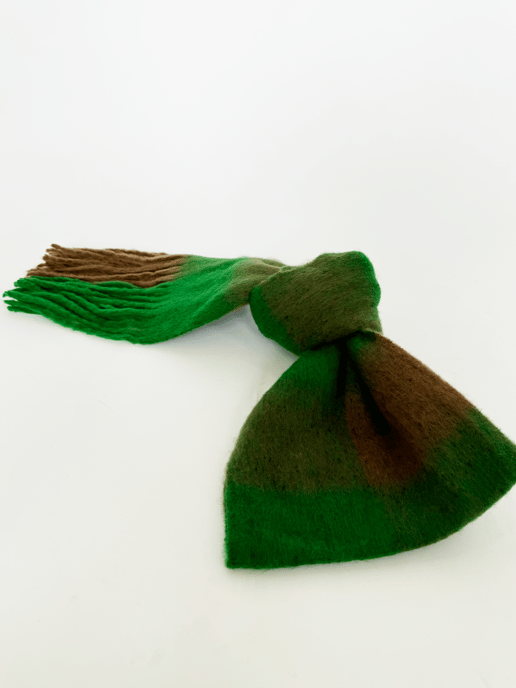 Chunky Green and Brown Check Scarf