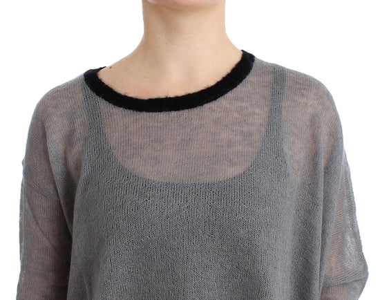 Costume National Women's Gray embellished asymmetric sweater