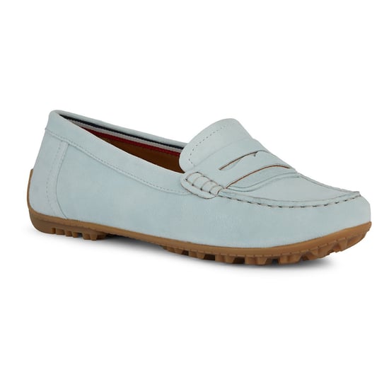 Geox D Kosmopolis Wildleder Damen Hellblau Mokassins Schuhe - Image 1