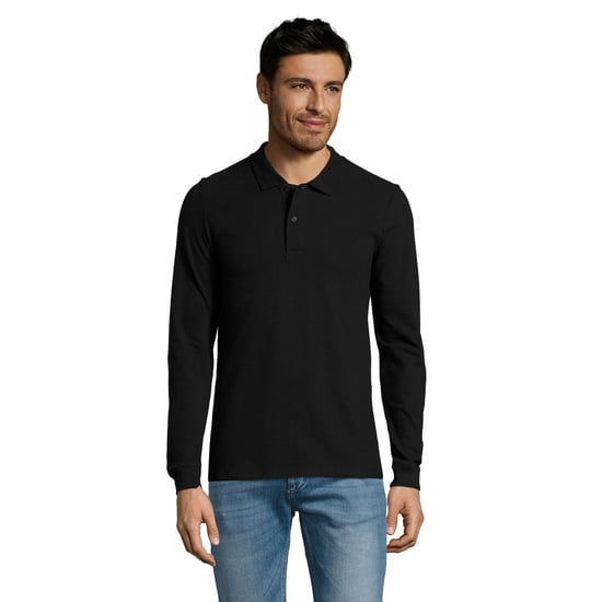 SOLS - "Perfect" Poloshirt für Herren Langärmlig (Schwarz) - Image 1