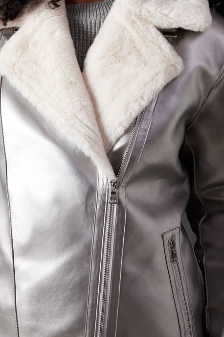 Metallic Aviator Jacket