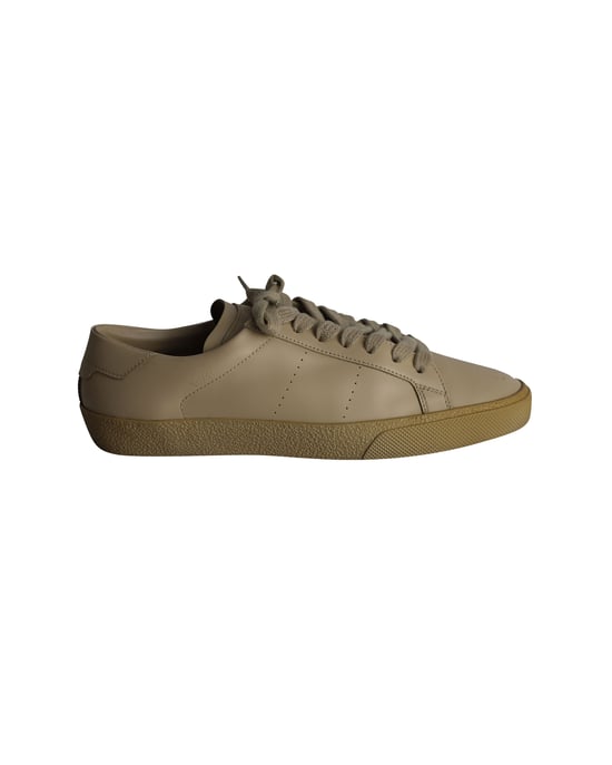 Saint Laurent SL/06 Court Classic Low-Top Sneakers aus beigem Kalbsleder - Image 1