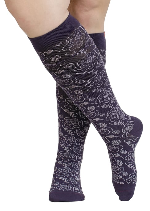 VIM&VIGR - Merino Wool Graduated Compression Socks 15-20 mmhg für Männer & Frauen - Vintage Purple - Image 2