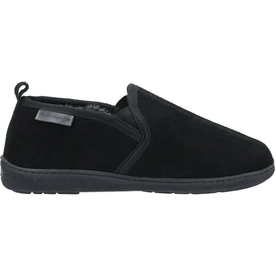 Hush Puppies Herren Arnold Slip On Leder Pantoffel (Schwarz) - Image 2